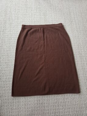 Talbots Chocolate Brown Midi Knit Pencil Skirt